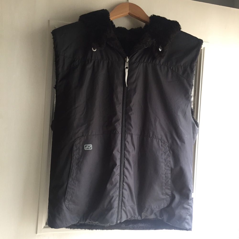 SOLD! Ride Snowboards Faux Fur Hooded Vest