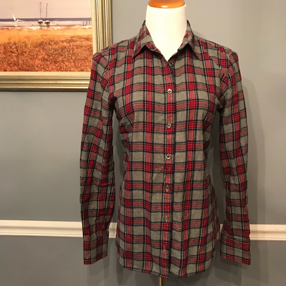 [J. Crew] Plaid Flannel in Boy Fit