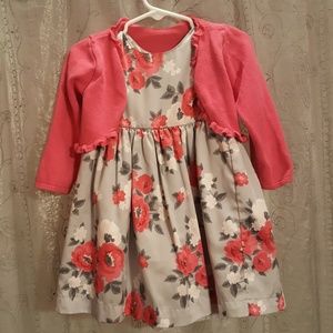 Adorable toddler dress and sweater set
