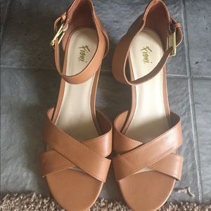 👡Brown Fioni Ankle Strap Low Wedge Sandals 👡