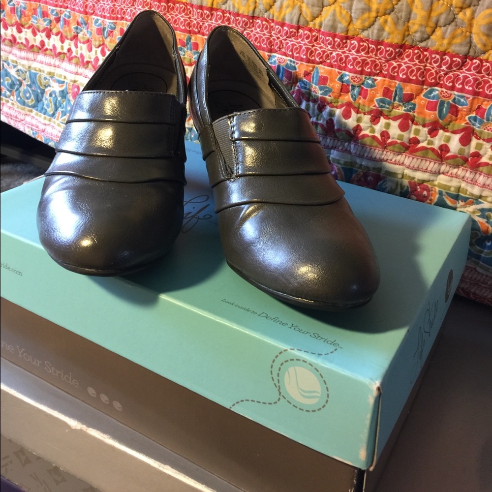Shoe boot heels Life Stride Dark Gray Athena 9.5 M