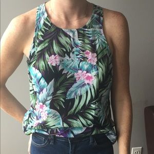 Palm patterned blouse