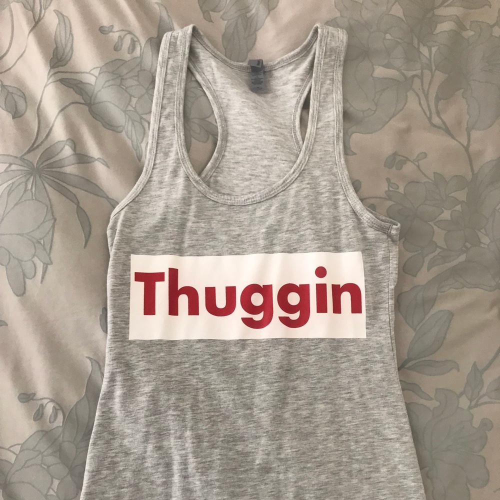 Thuggin racerback tank top