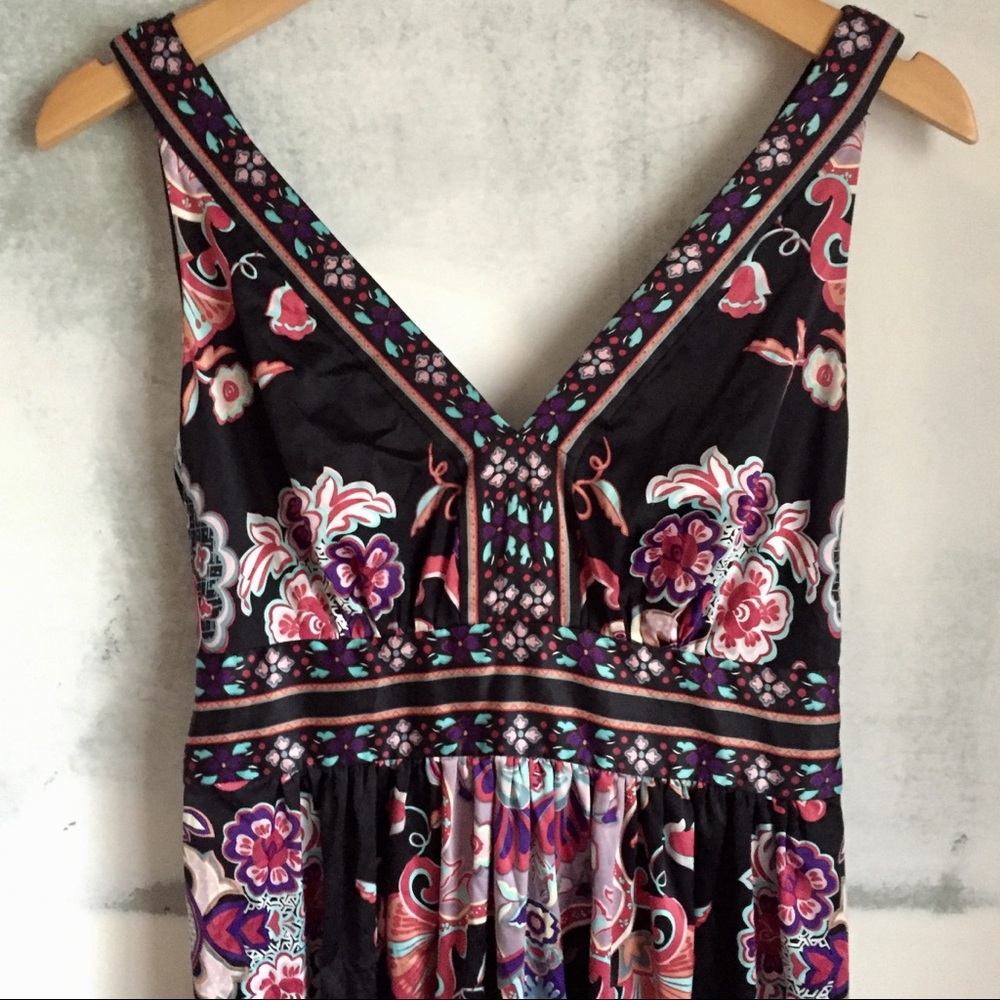 Retro 60's Floral Scarf Silk Dress