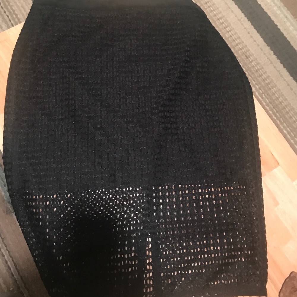 Trina turk black mesh skirt