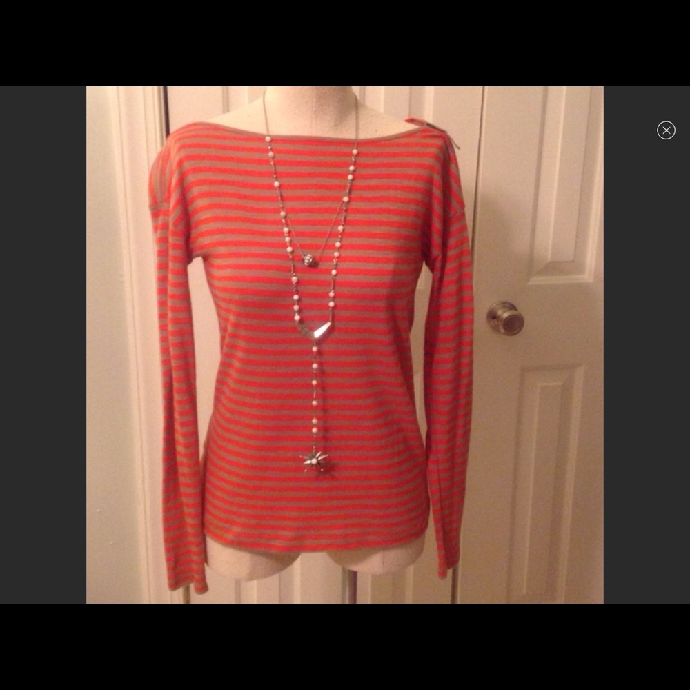 Loft orange and khaki top