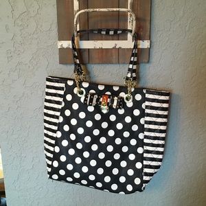 Betsy Johnson Black and White tote