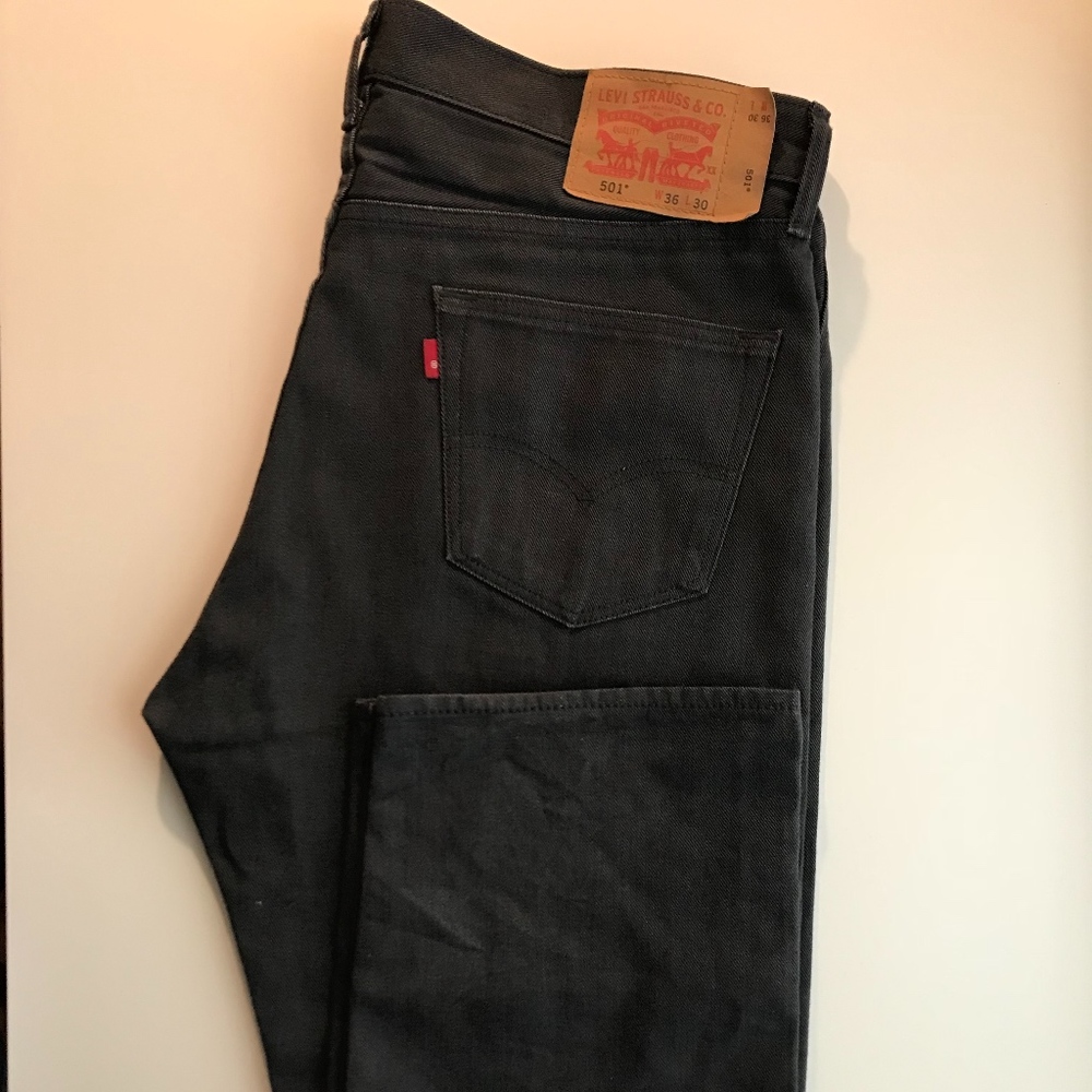 Mens Levi's Original 501 Denim Color Jeans Grey
