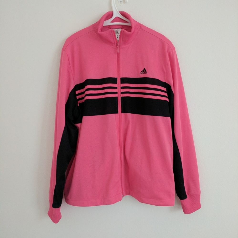 Adidas pink mesh jacket sz XL 🏩