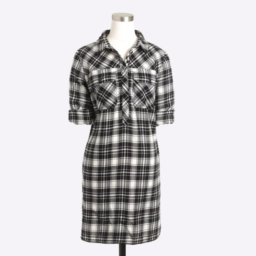 J Crew Flannel Shirt Dress XS NWT New