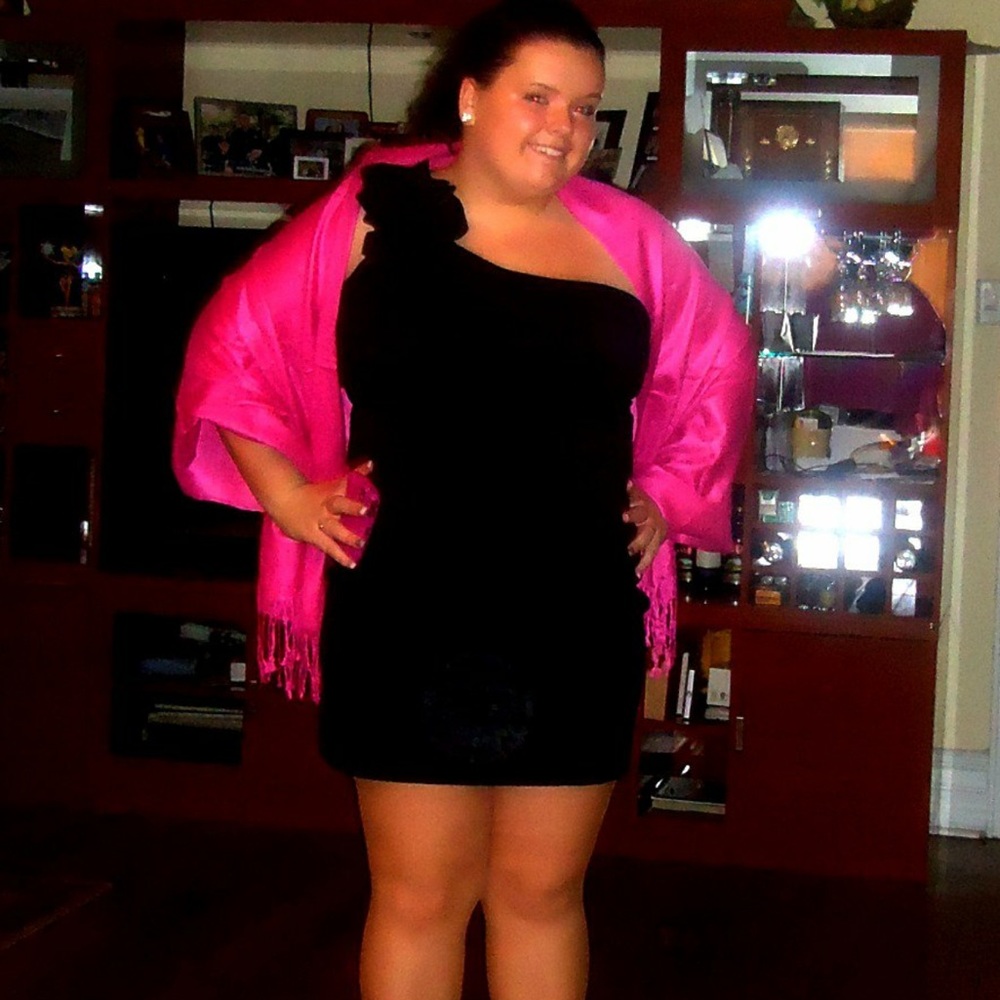 Black one shoulder dress. Only worn once!