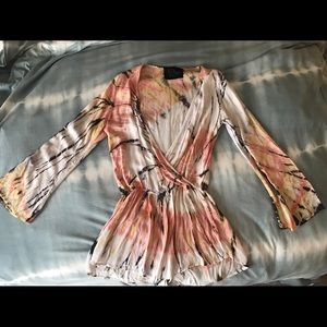 bell sleeve tie dye romper