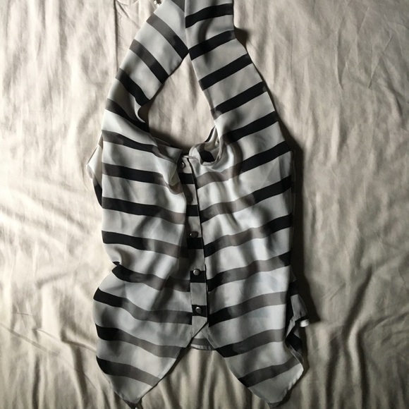 BCBGeneration Striped Silky Halter Tank - Picture 4 of 7