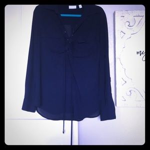 Navy Rayon blouse