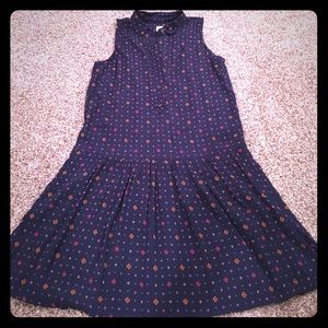 Navy Drop-waist Shift Dress