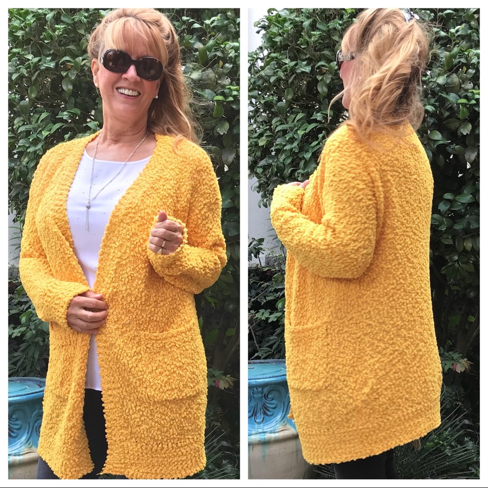 LAST 🔘 Soft Mustard Cardigan with Pockets - Picture 4 of 8