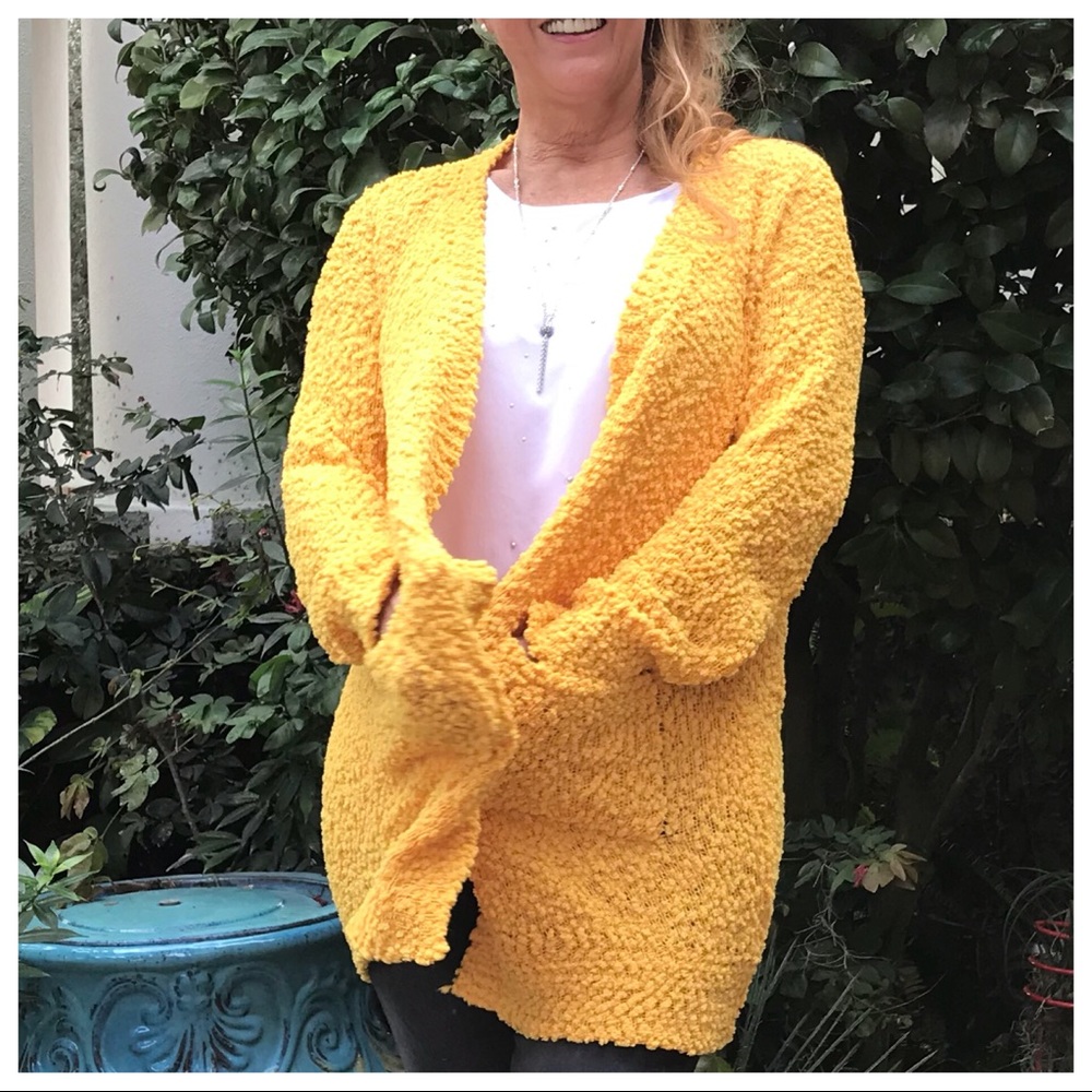LAST 🔘 Soft Mustard Cardigan with Pockets - Picture 5 of 8