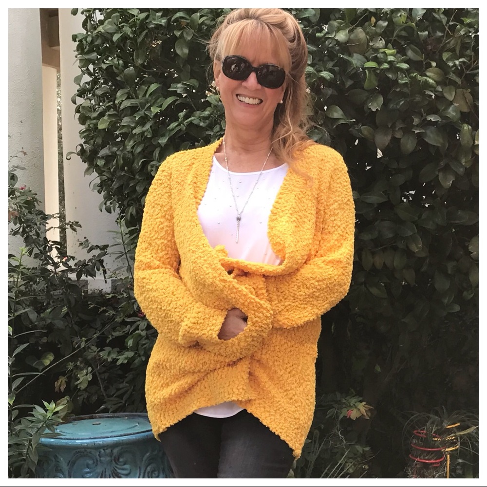 LAST 🔘 Soft Mustard Cardigan with Pockets - Picture 6 of 8