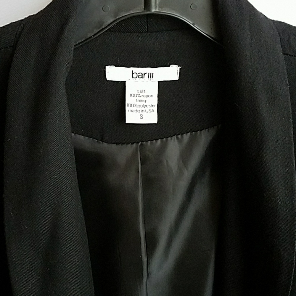 Bar III black blazer Size S