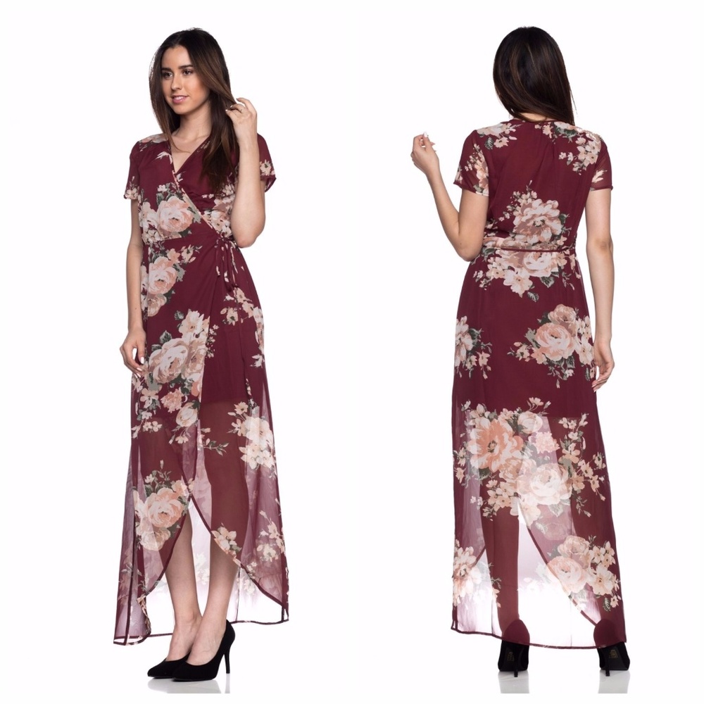 Floral Wrap Dress S-XL