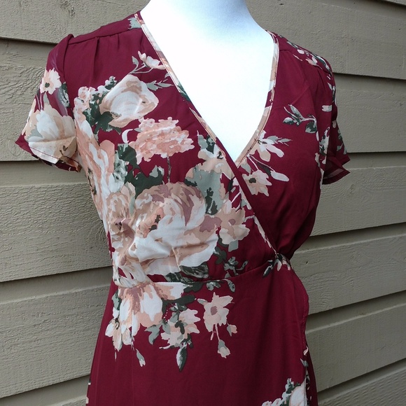 Floral Wrap Dress S-XL - Picture 3 of 8