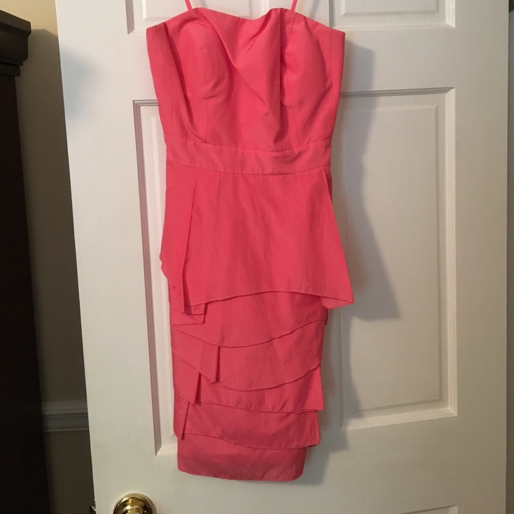 Pink strapless dress