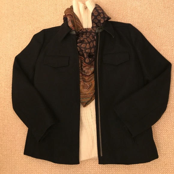 J. Crew black wool car coat - Picture 1 of 4