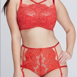 Red lace sexy underwear