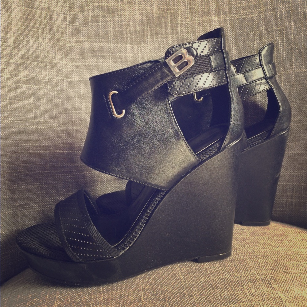 Bebe sport cut out boot wedges