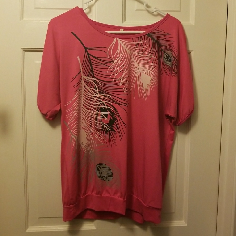 Pink feather top