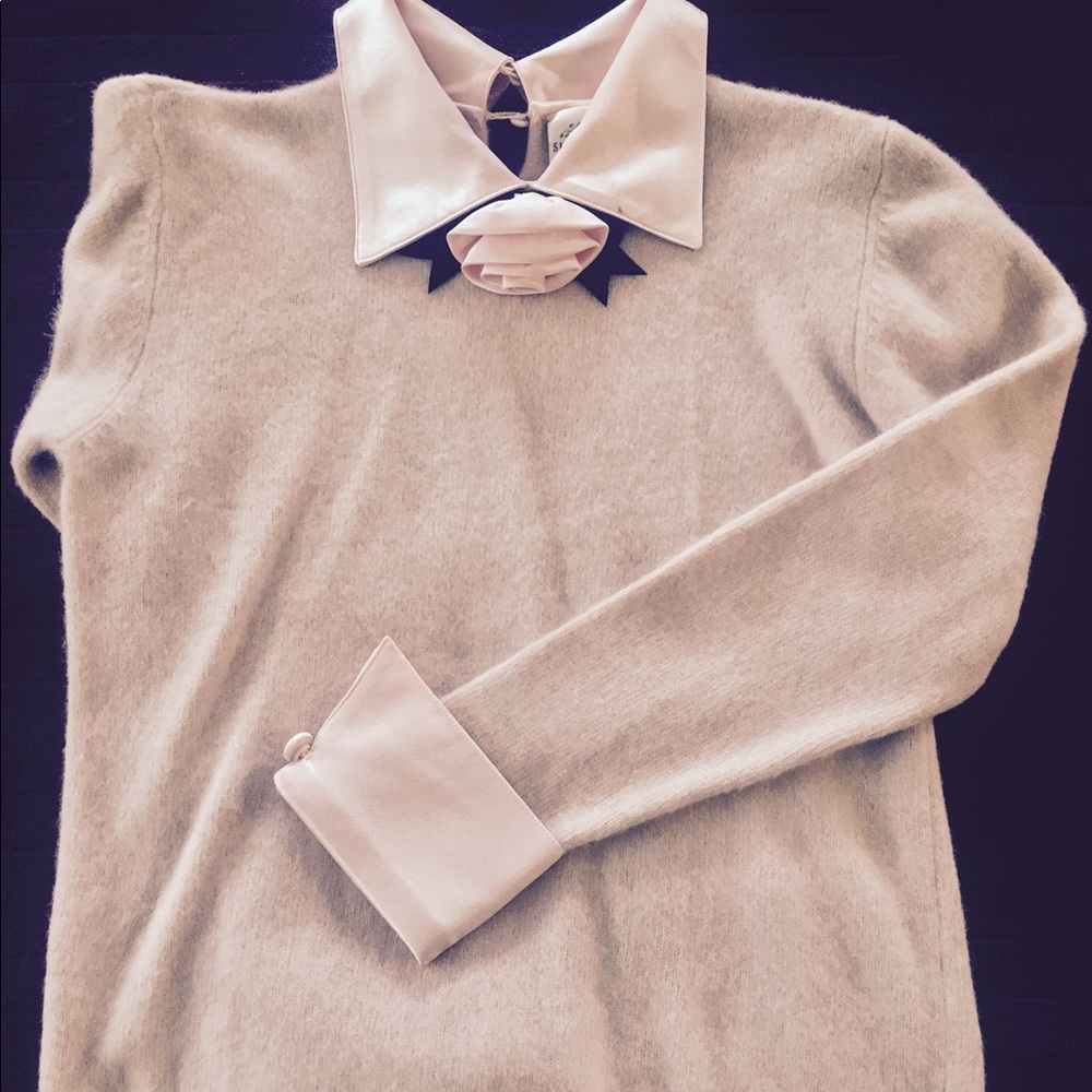 Susan Bristol Pink/creme  sweater pants outfit!