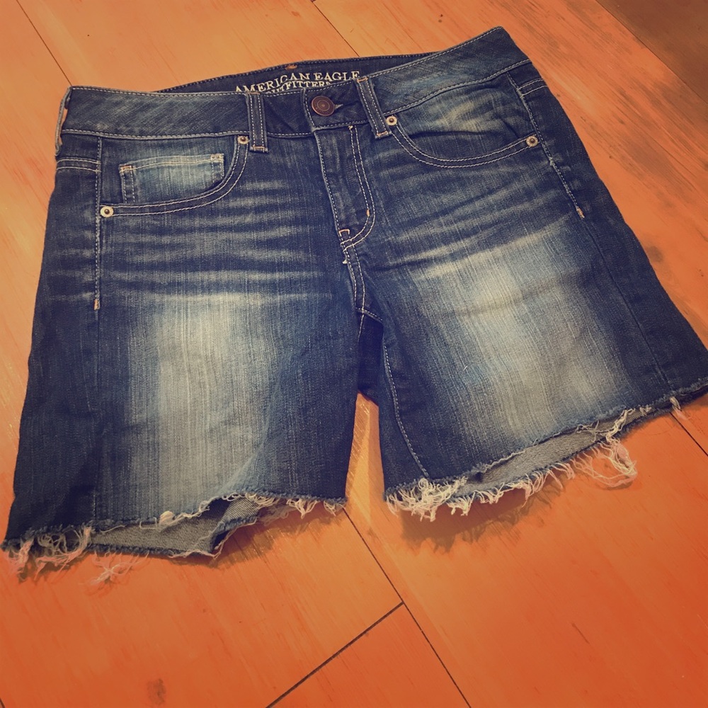 Long frayed jean shorts!