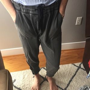 Dark gray skinny sweats with zip ankles