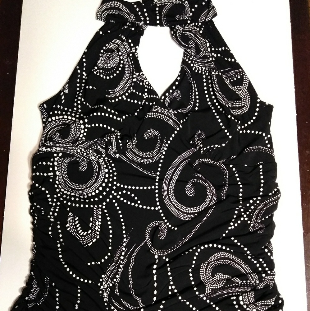 Torrid Halter Top Black and White 2X