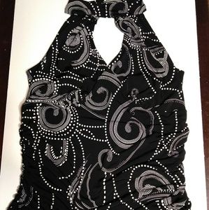 Torrid Halter Top Black and White 2X
