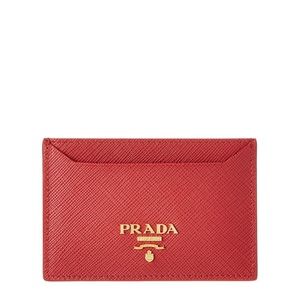 Authentic  PRADA-Prada Saffiano Leather Cardholder