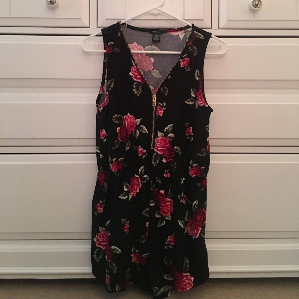 Rue 21 Black Floral Romper