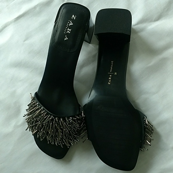 Zara Slip On Heels with Metallic Beads - Picture 3 of 3