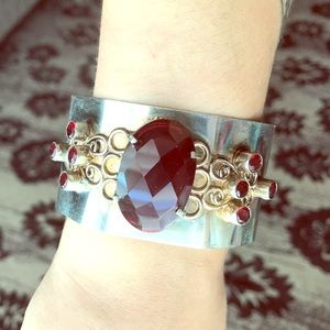 Sterling cuff with stones