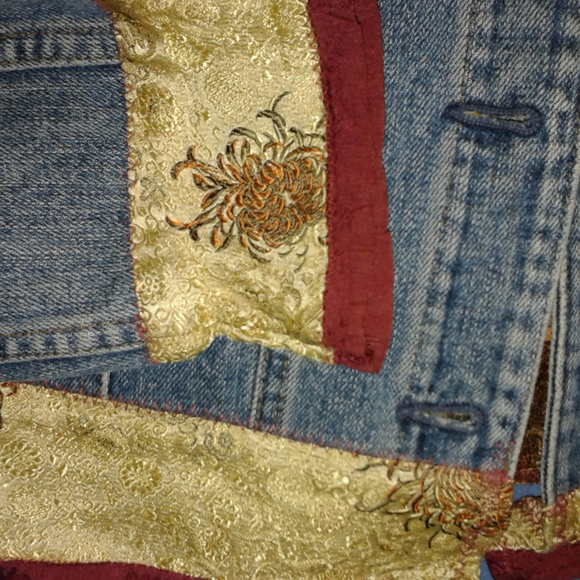 ****SOLD****RARE-GAP-DENIM-JACKET-TRIMMED-IN-TAPESTRY - Picture 6 of 7