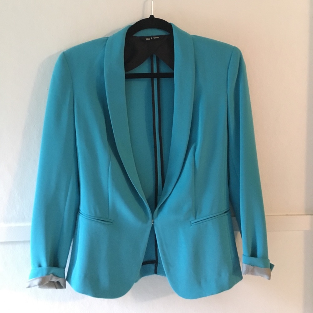 Rag & Bone teal blazer size 2? Size tag n/a