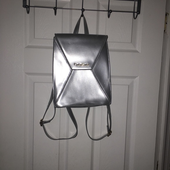 bebe Handbags - Bebe Silver Square Backpack