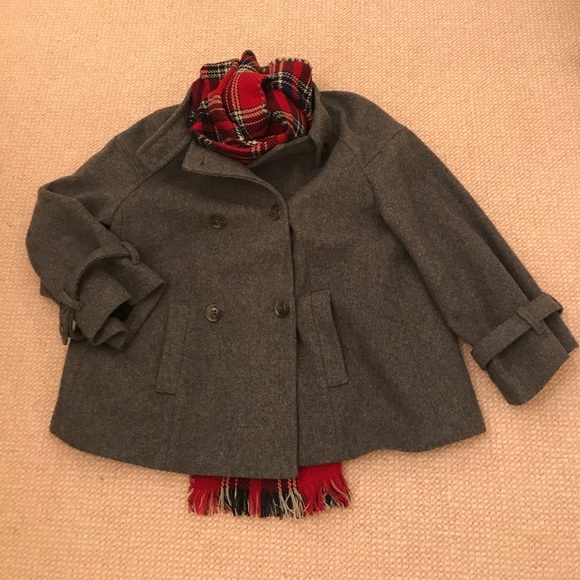 Gap charcoal grey wool swing coat medium - Picture 1 of 6
