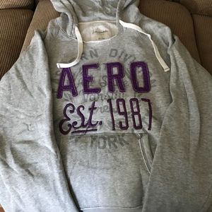 Gray and purple Aeropostale hoodie XL