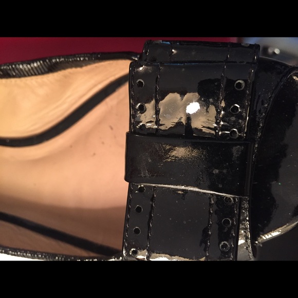 KATE SPADE Black Patent Open Toe flats - Picture 3 of 5