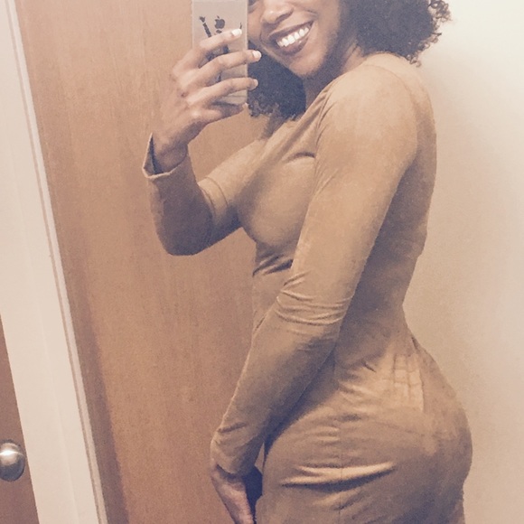 Camel Toned Suede Dress - Picture 3 of 4