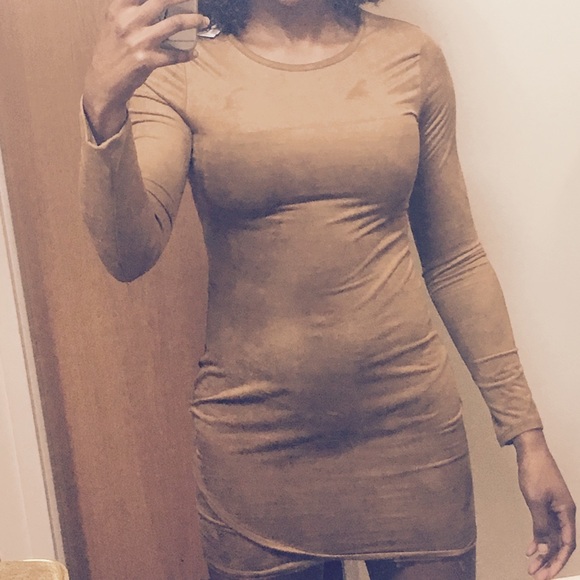 Camel Toned Suede Dress - Picture 4 of 4
