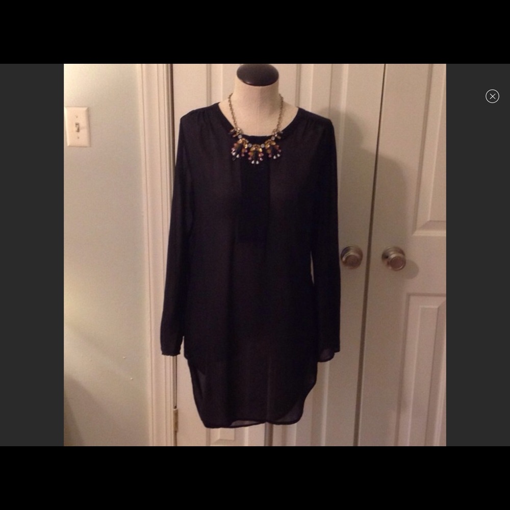 BOGO‼️Black sheer oversized shirt❤️