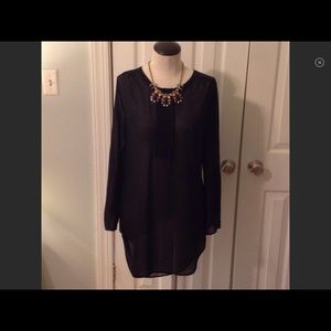 BOGO‼️Black sheer oversized shirt❤️
