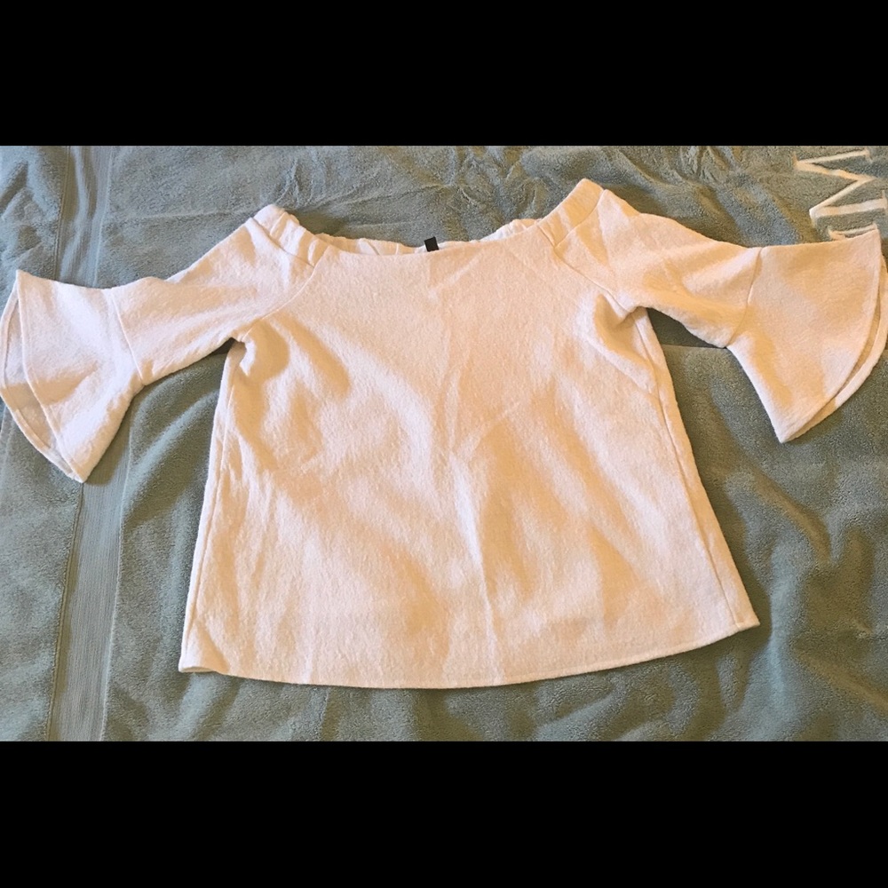 Banana Republic Off the Shoulder Top winter white